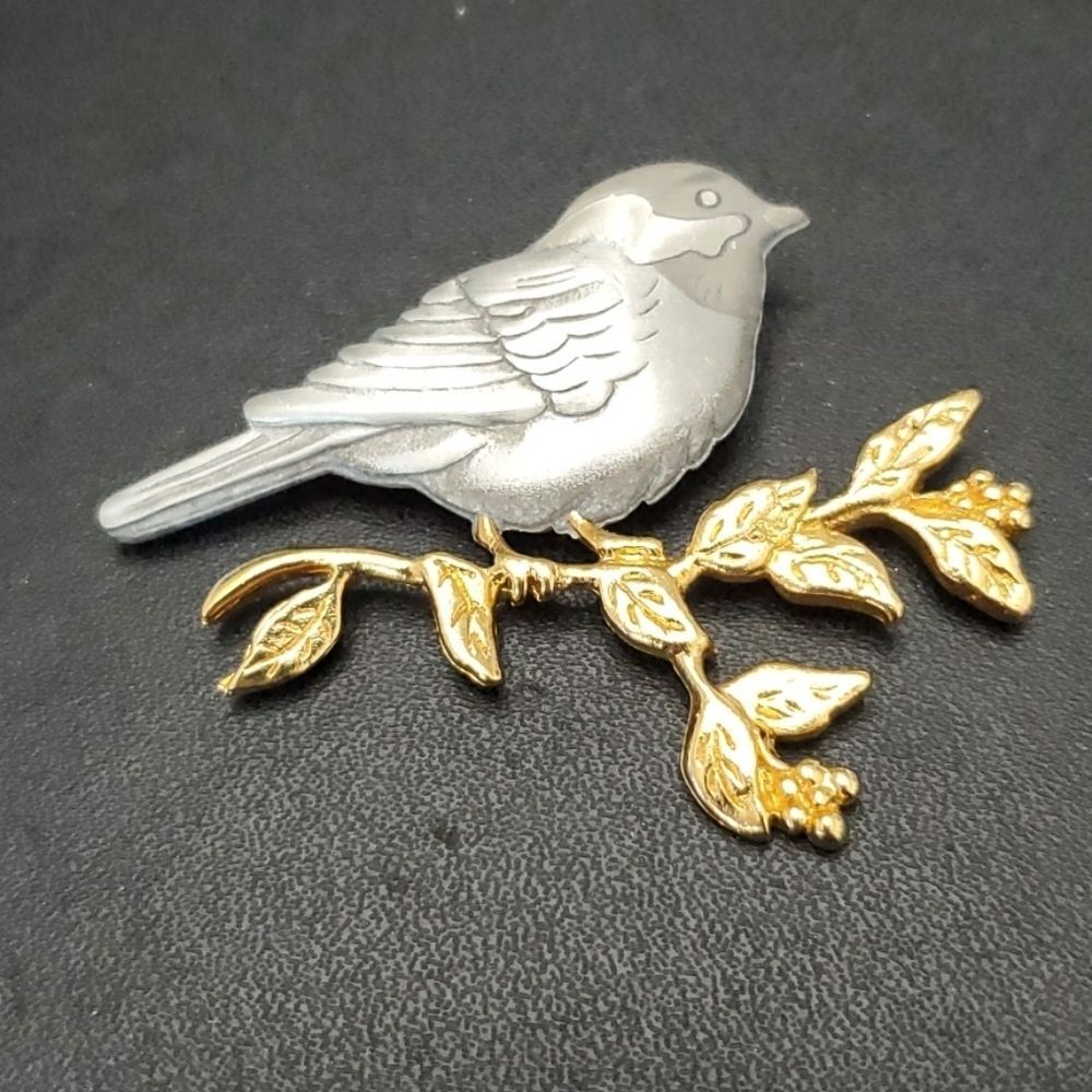 *Sale* Shields pewter bird on a branch